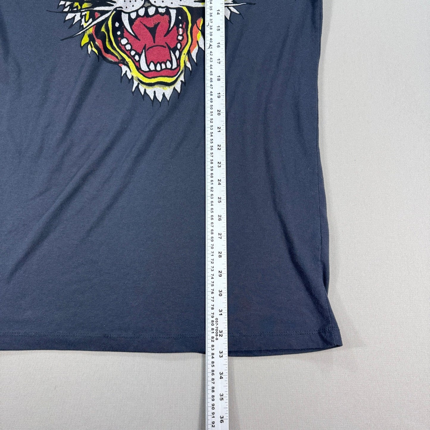 Ed Hardy Graphic T-Shirt Tiger Print Mens L/XL Black Streetwear Y2K Grunge