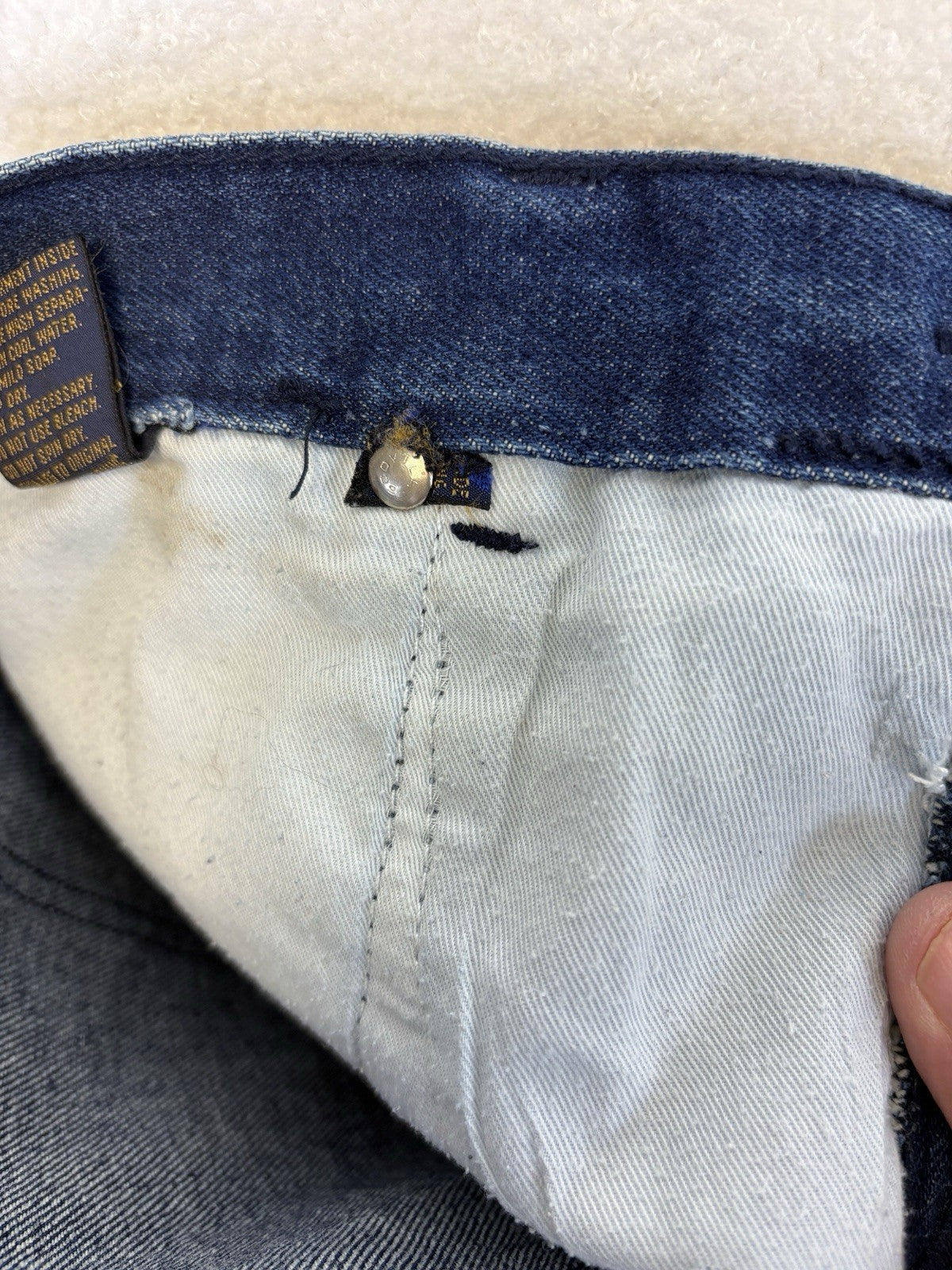 Gloria Vanderbilt Murjani High Rise Tapered Legs Indigo Jeans Womens Size 16