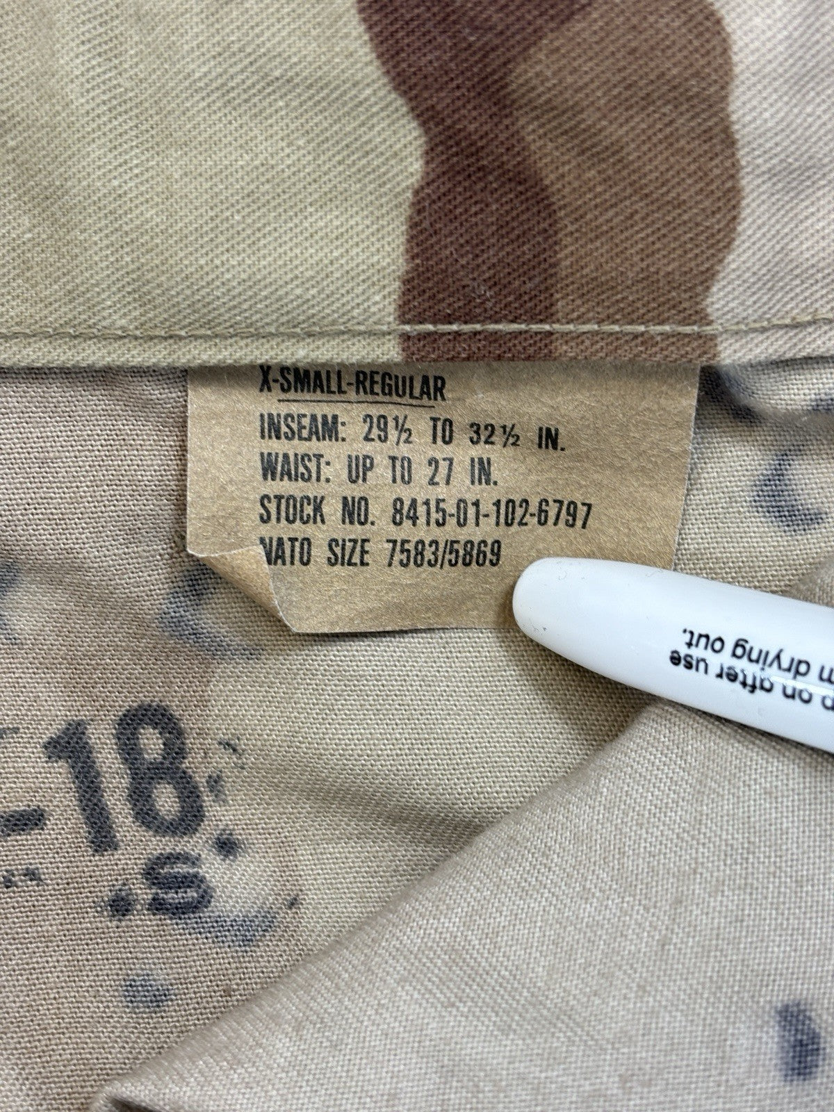 USA Desert Storm Camo Cargo Pants Mens XS Regular Military Pants