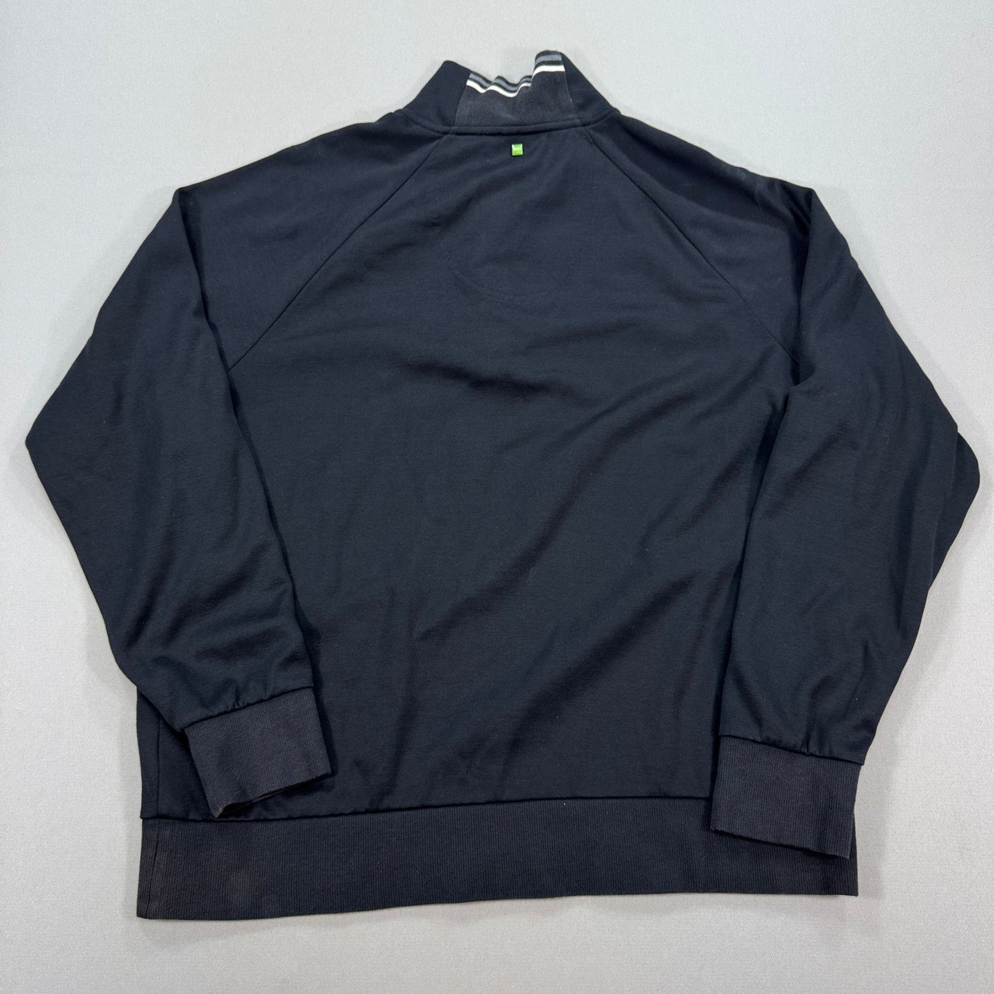 BOSS Hugo Boss Sweatshirt Half Zip Pullover mens XL Black Regular Fit Mock Neck