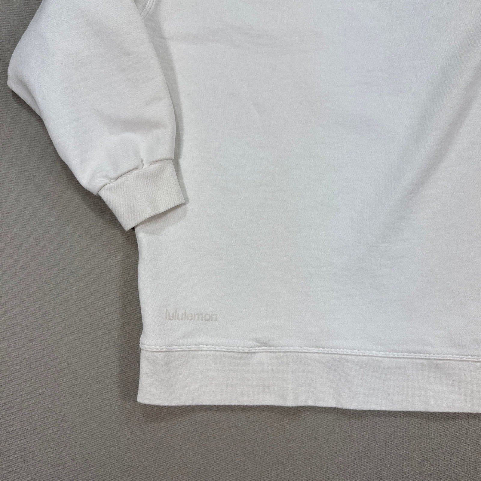 Lululemon All Yours Sweater Womens Size 12 White Fleece Long Sleeve Crewneck