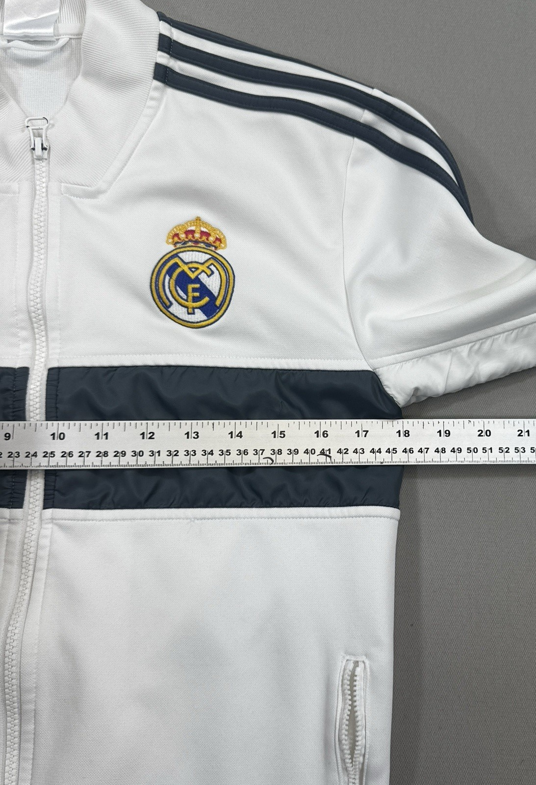 Adidas Real Madrid 2013/14 Anthem Jacket mens Small White Training Top Full Zip