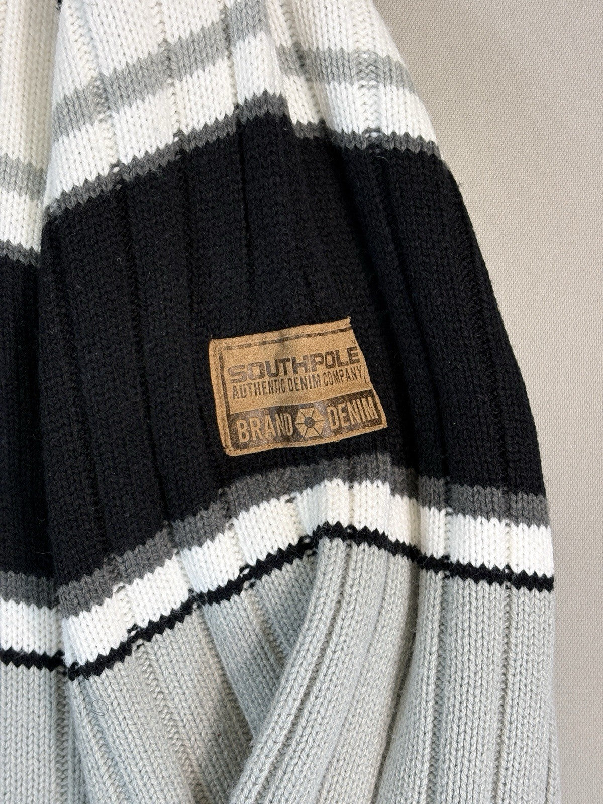SOUTHPOLE Authentic Collection Mens XL Knit Turtleneck Sweater Striped