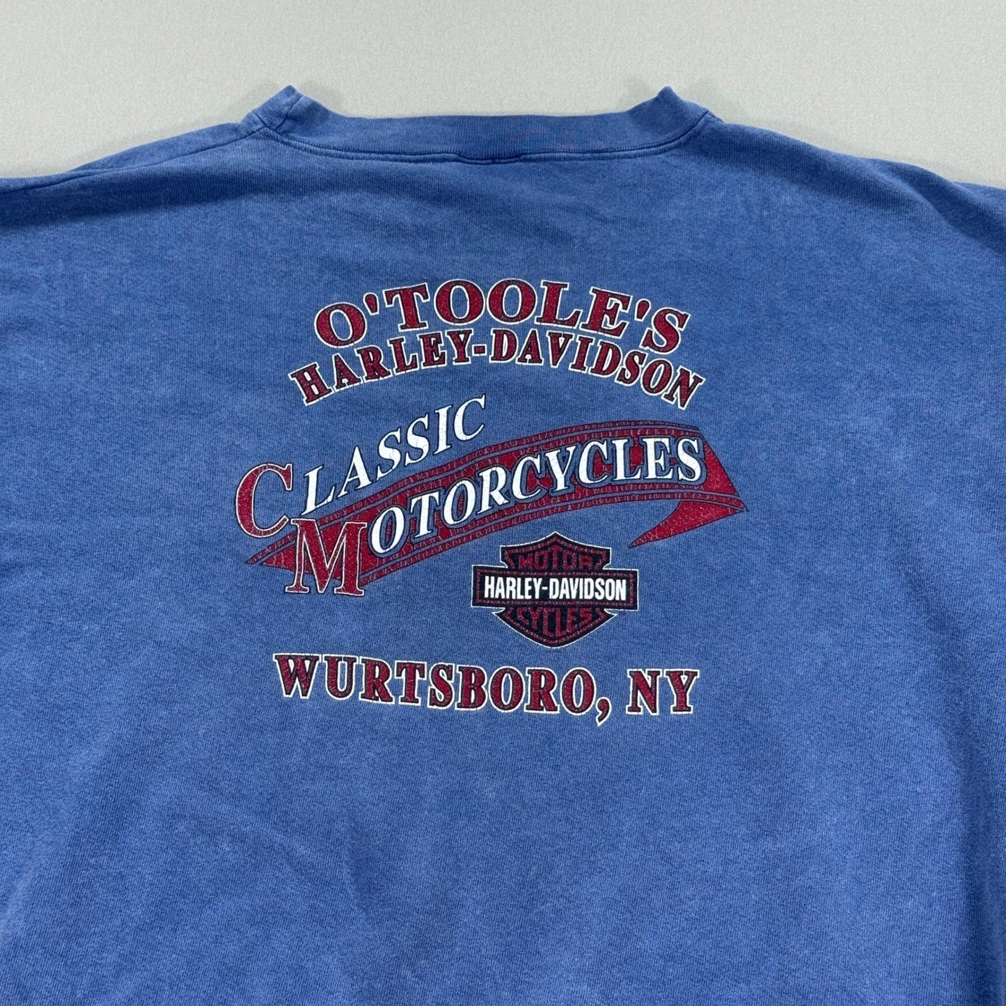 Vintage 90's Harley Davidson Sweatshirt Motorcycles Eagle Logo mens 2XL Blue