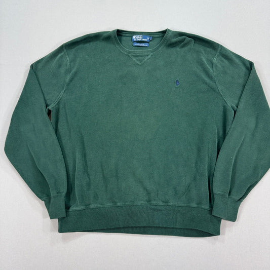 Polo Ralph Lauren Sweater mens XL Green Cotton Crewneck Regular Fit Pullover