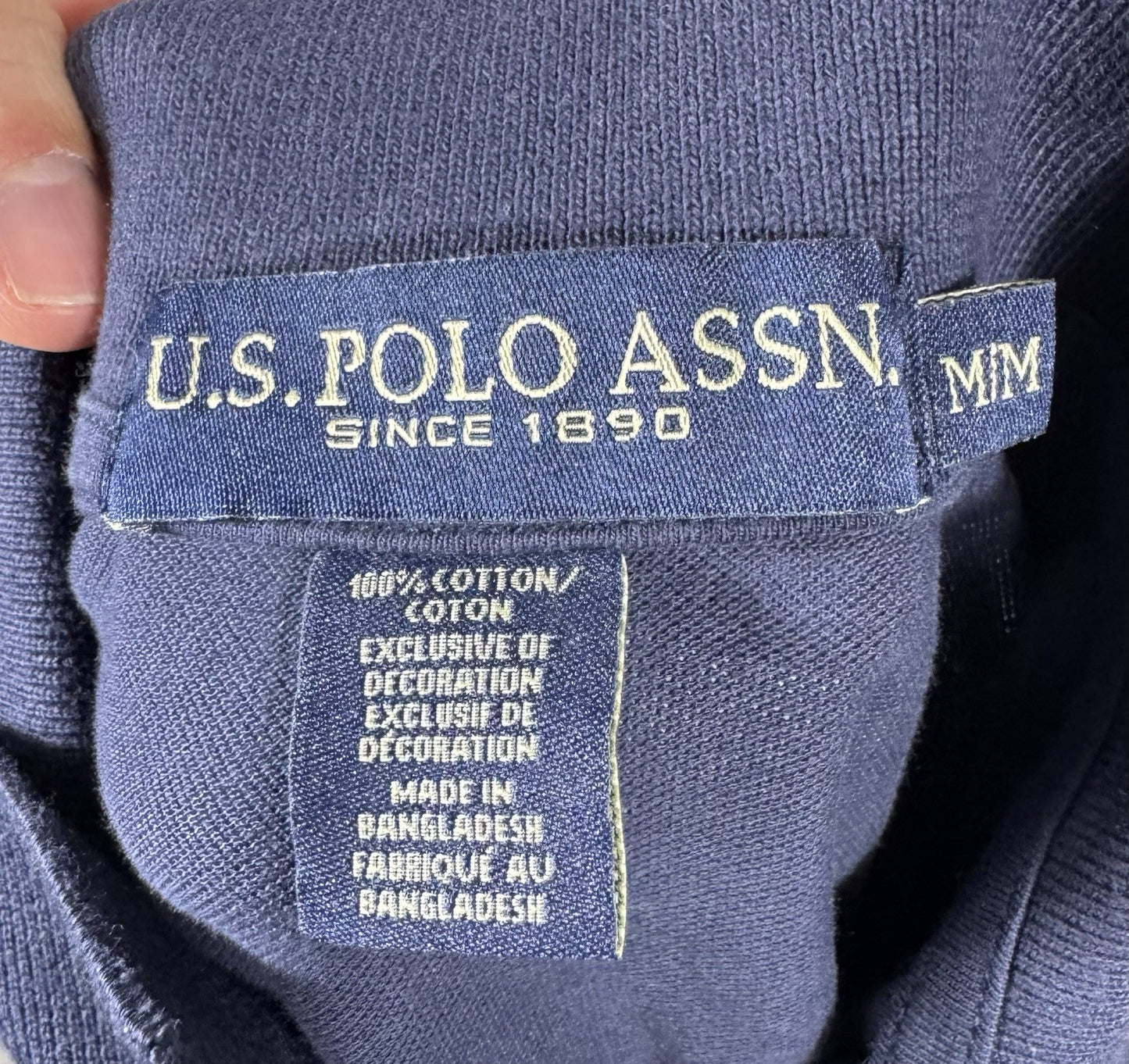 US Polo Assn Regular Fit Polo Shirt Blue Mens Medium 100% Cotton Short Sleeve