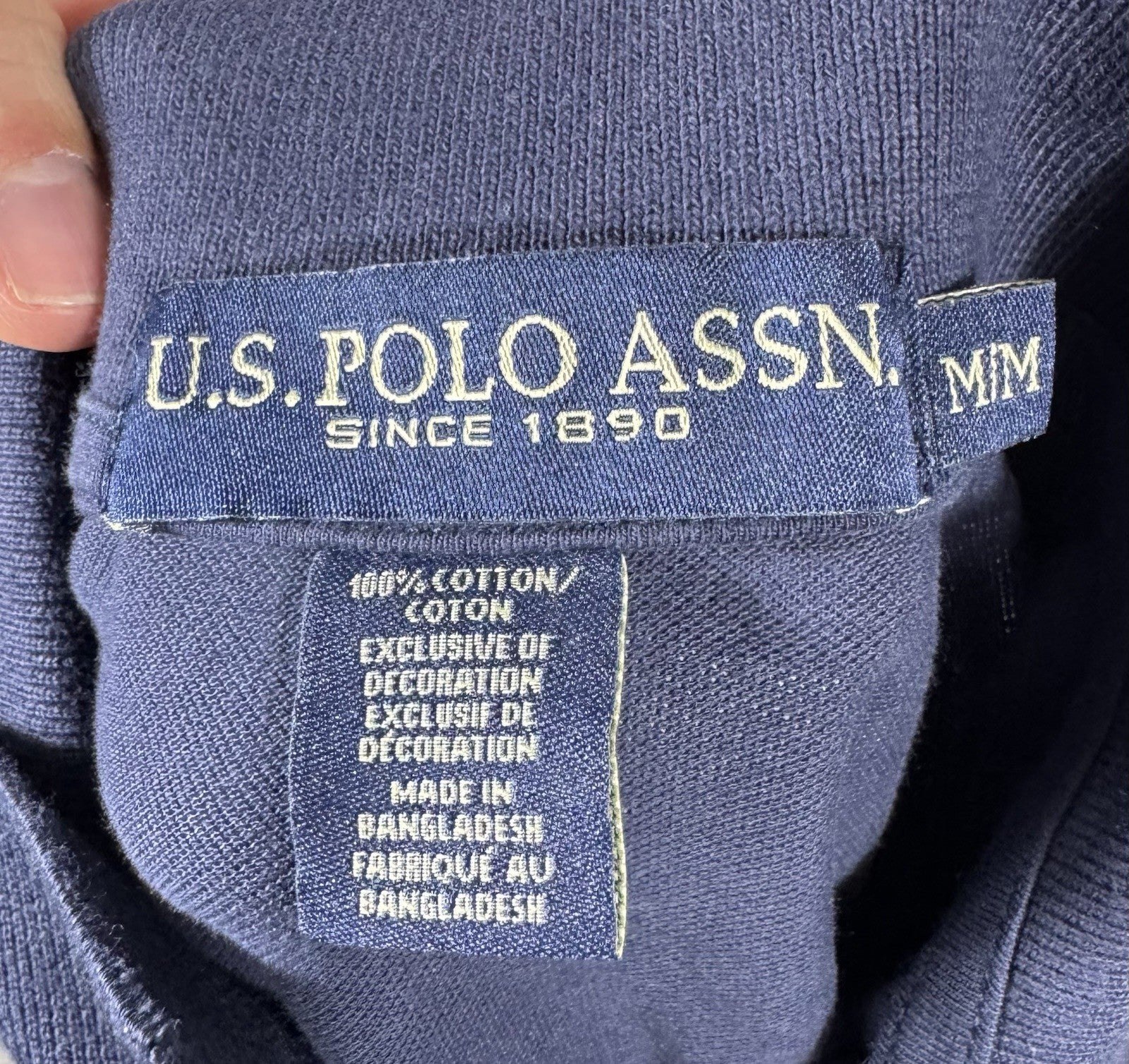 US Polo Assn Regular Fit Polo Shirt Blue Mens Medium 100% Cotton Short Sleeve