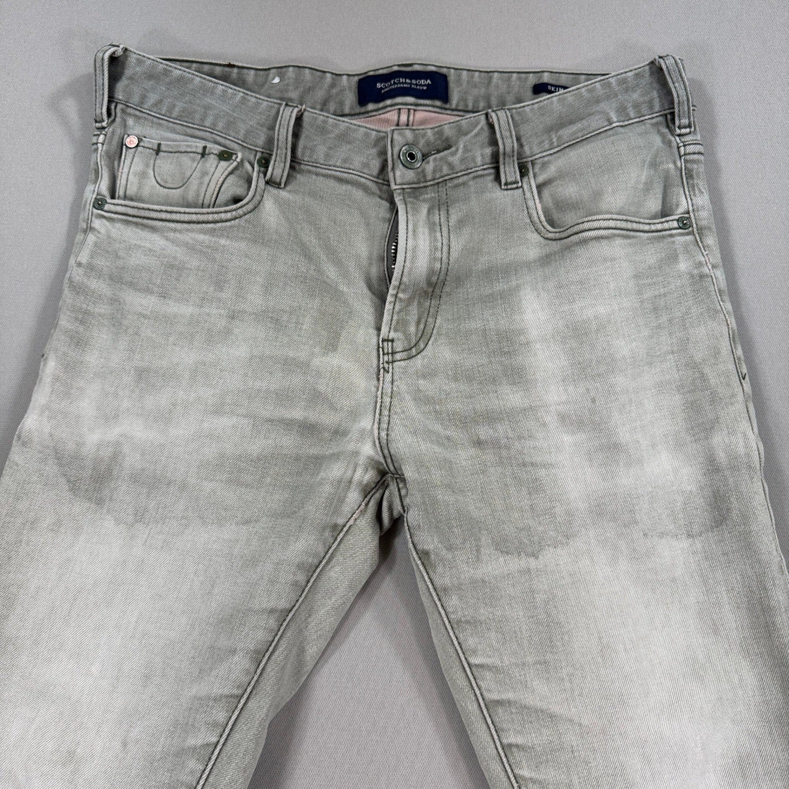 3x Scotch & Soda Jeans Skinny Fit Stretch Denim mens 32x32 Gray Blue Beige