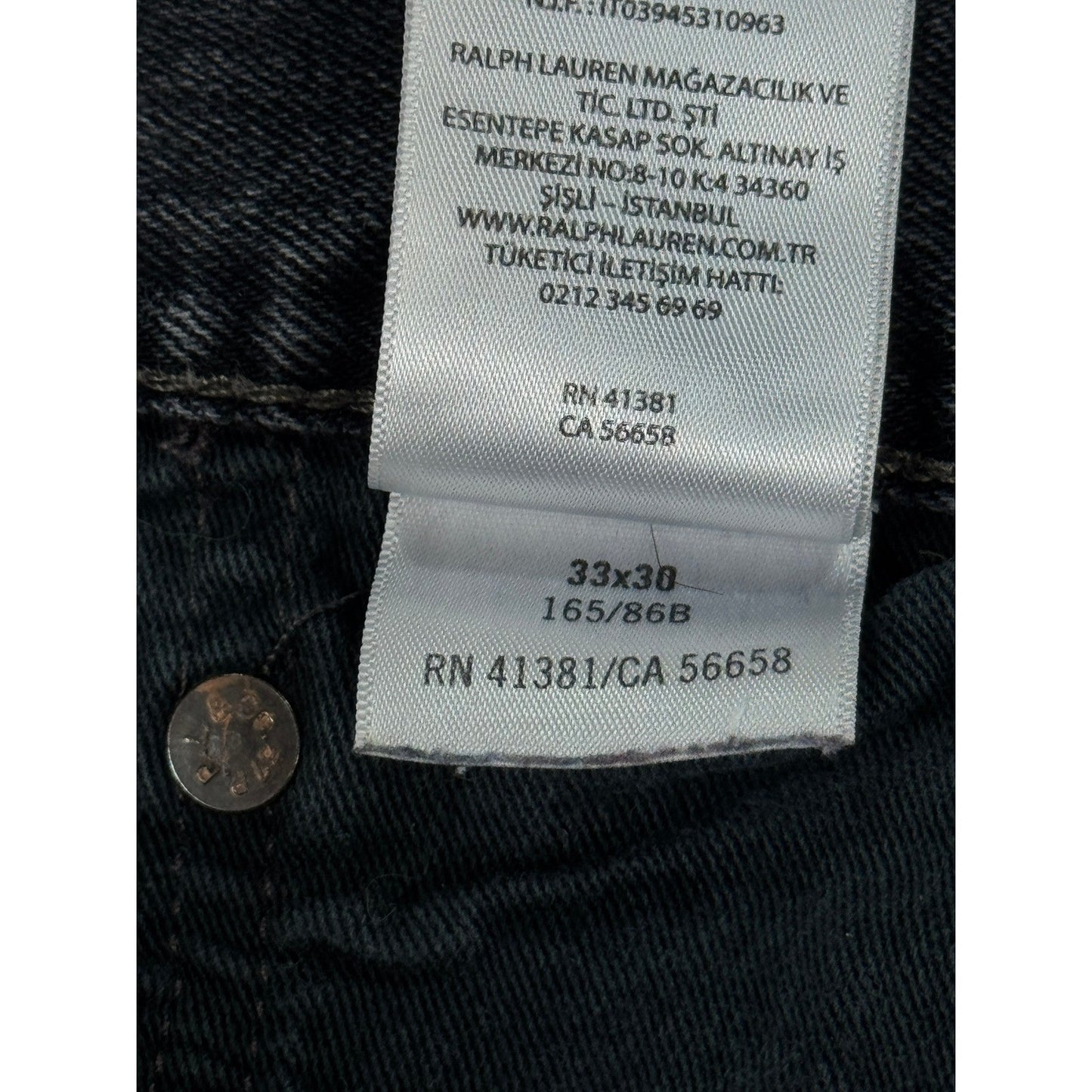 Polo Ralph Lauren Sullivan Slim Jeans mens 33x30 Btn Fly Distressed Patchwork