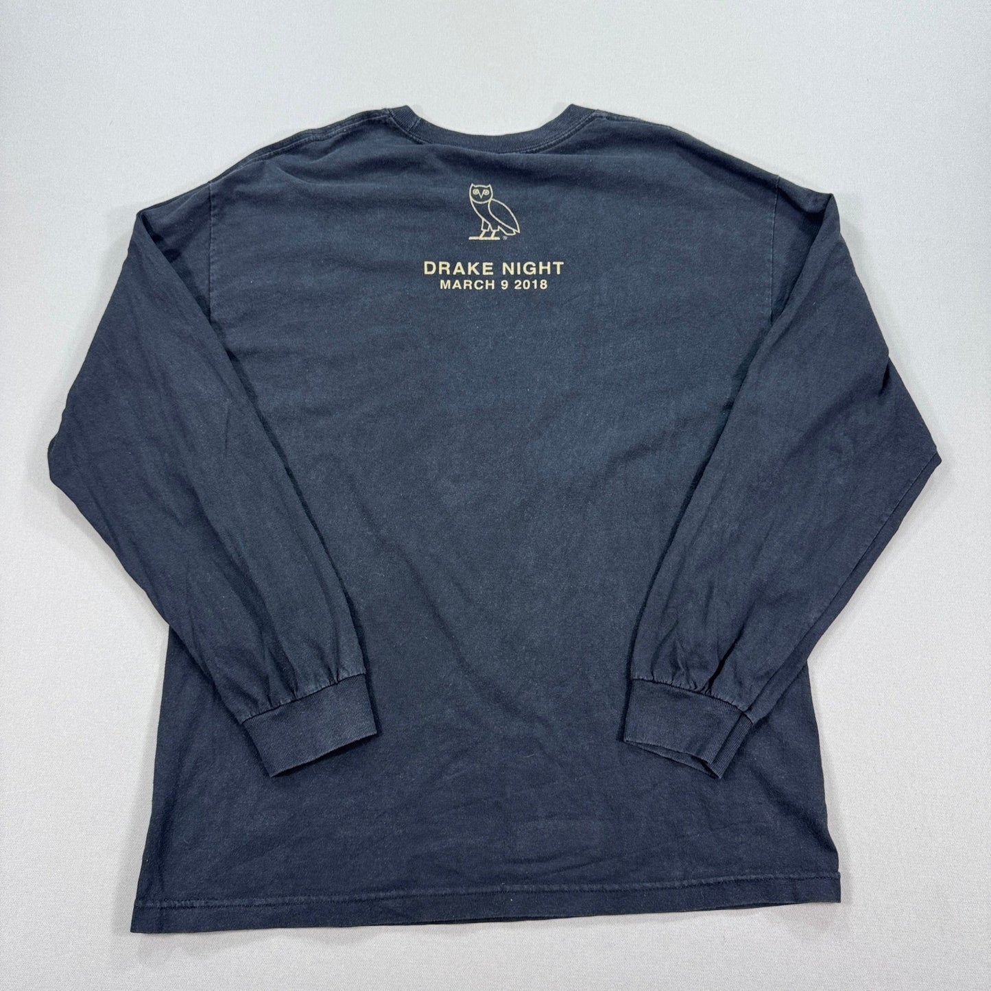 OVO x Toronto Raptors T-Shirt Drake Night Long Sleeve mens Large Black Crewneck