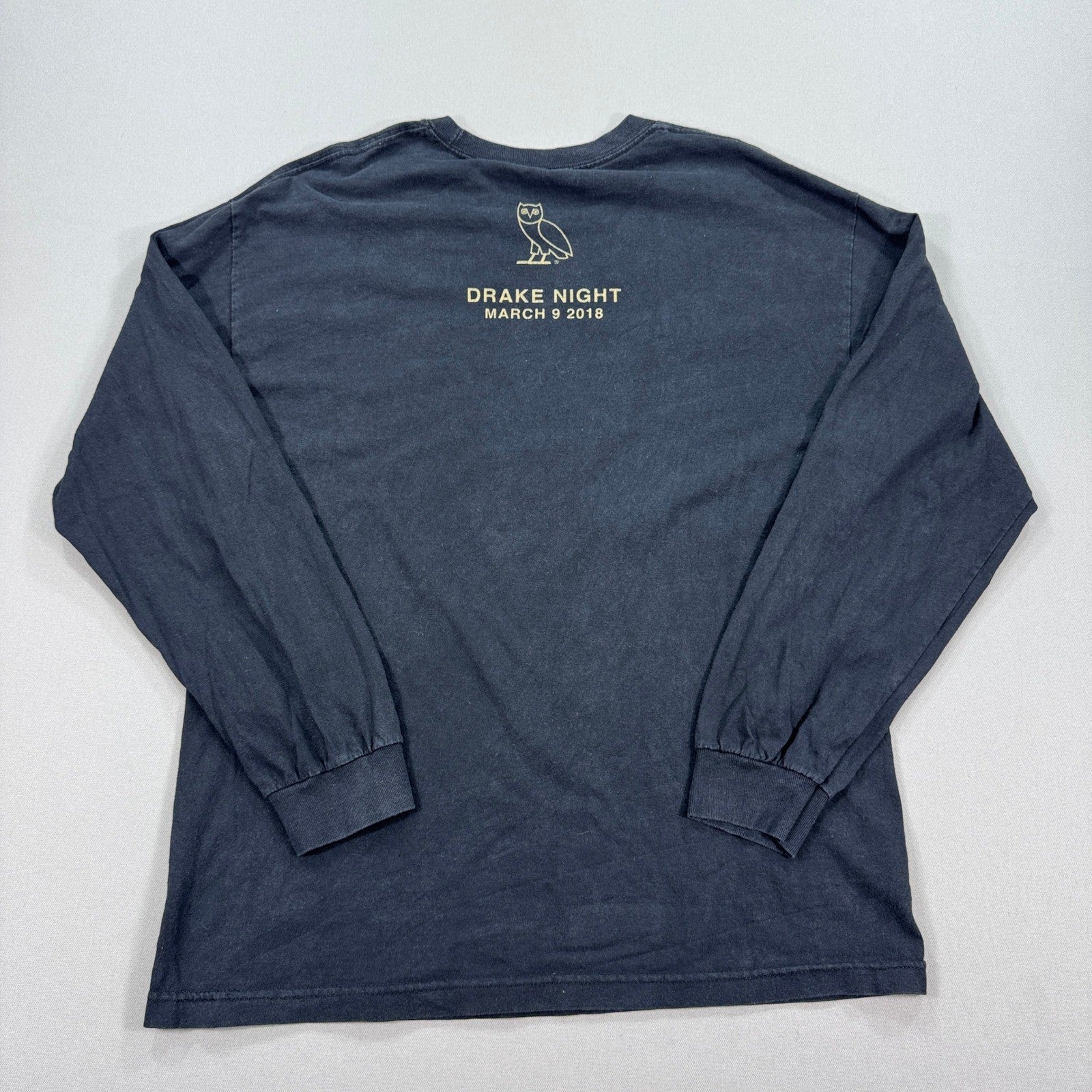 OVO x Toronto Raptors T-Shirt Drake Night Long Sleeve mens Large Black Crewneck