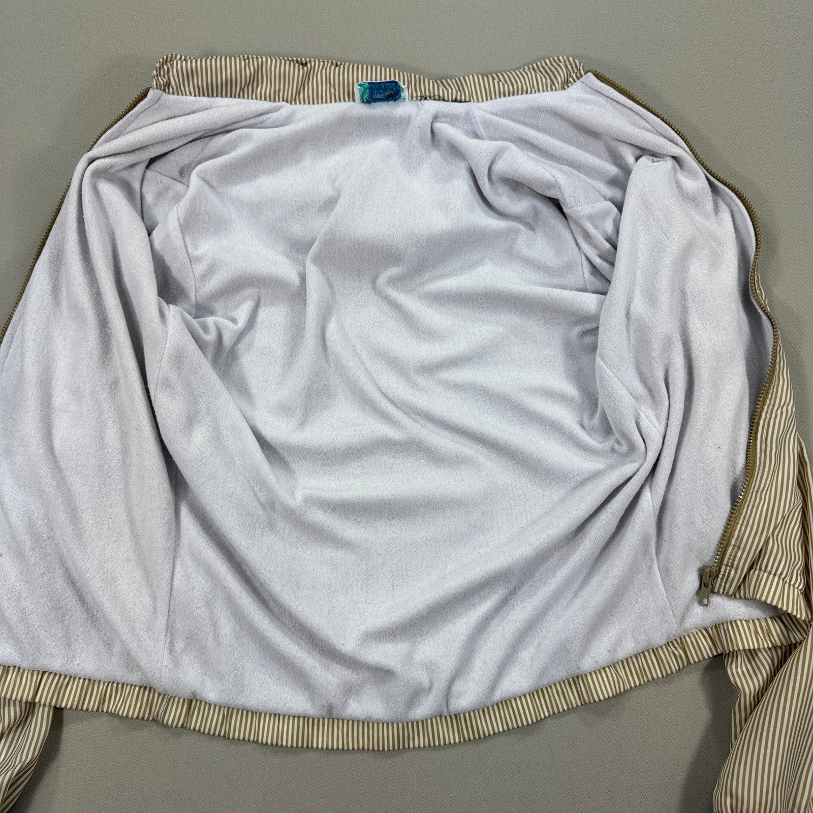 VTG 70s Izod Lacoste Jacket Medium Striped Lined Full Zip Removable Hood RARE