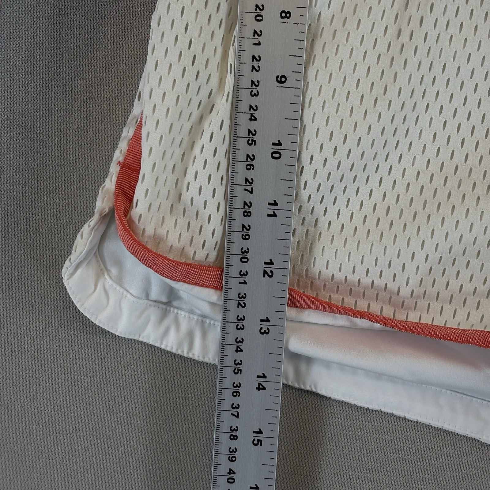 Nike Sportswear Mesh Shorts Womens Large White Orange Running Retro Lined