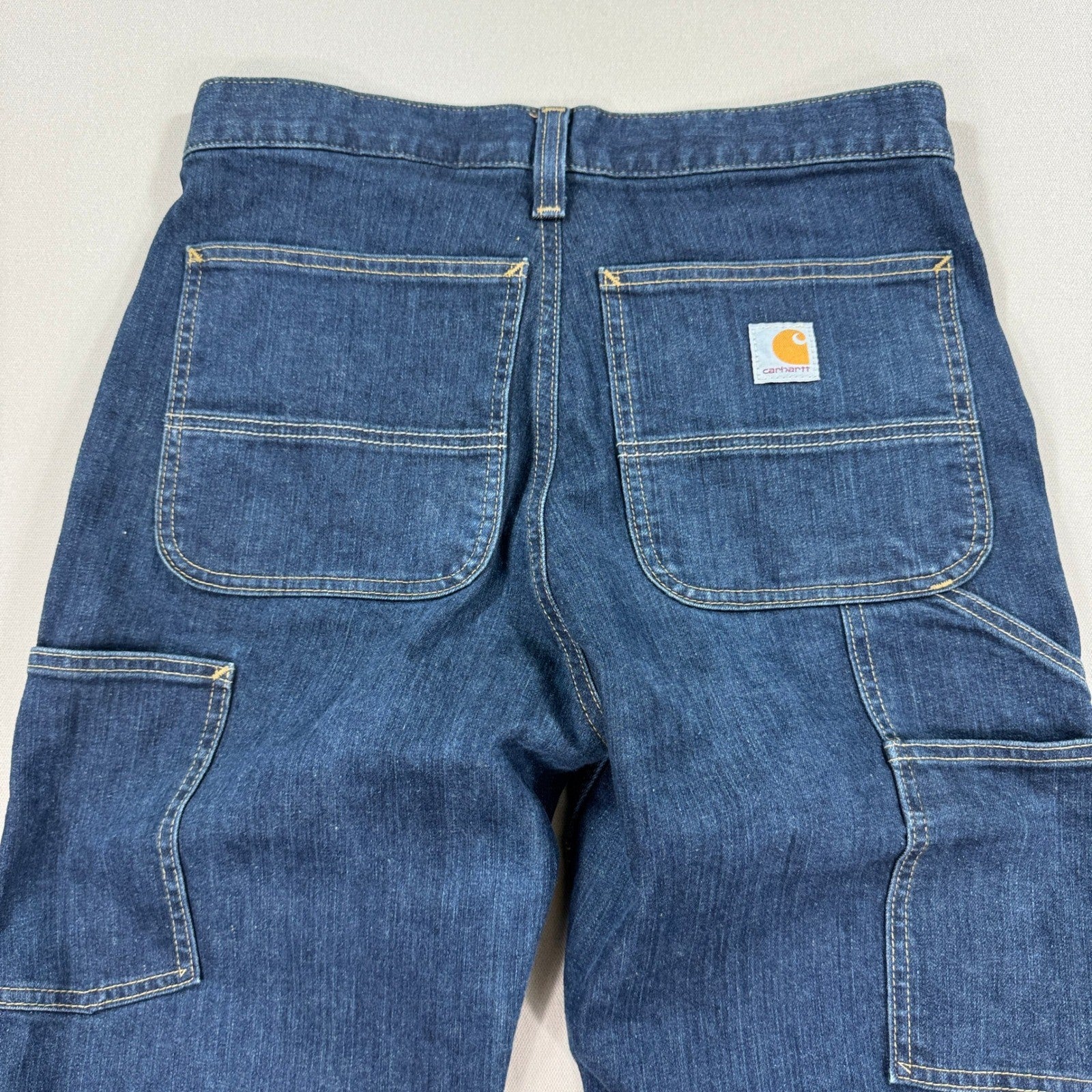 Carhartt Double Knee Denim Pants mens 30x32 Blue Rugged Flex Carpenter Workwear