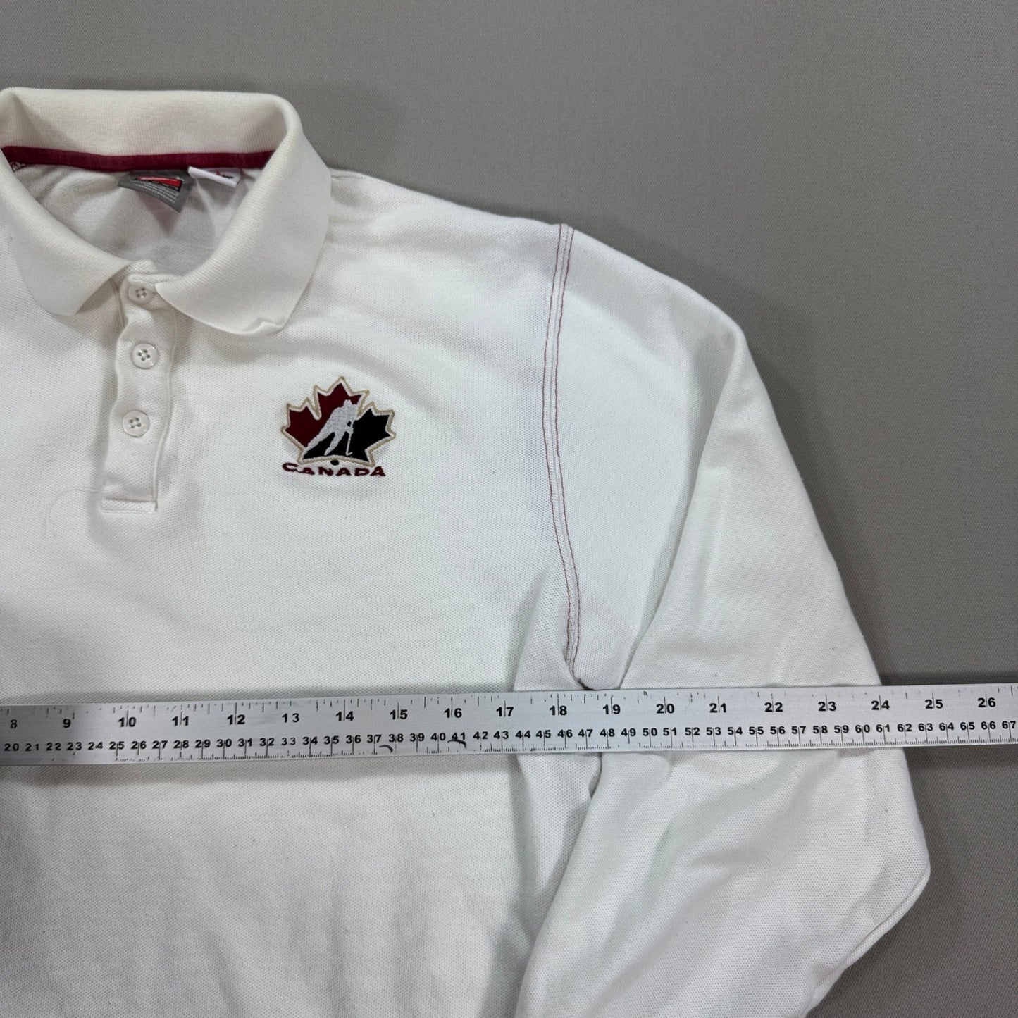 VTG Nike Team Canada Olympic Rugby Polo Shirt Long Sleeve Mens Large