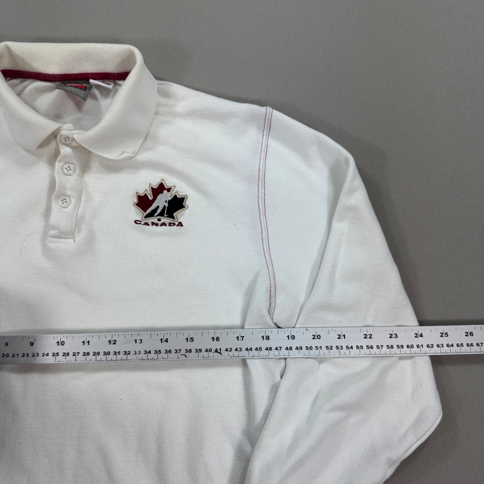 VTG Nike Team Canada Olympic Rugby Polo Shirt Long Sleeve Mens Large