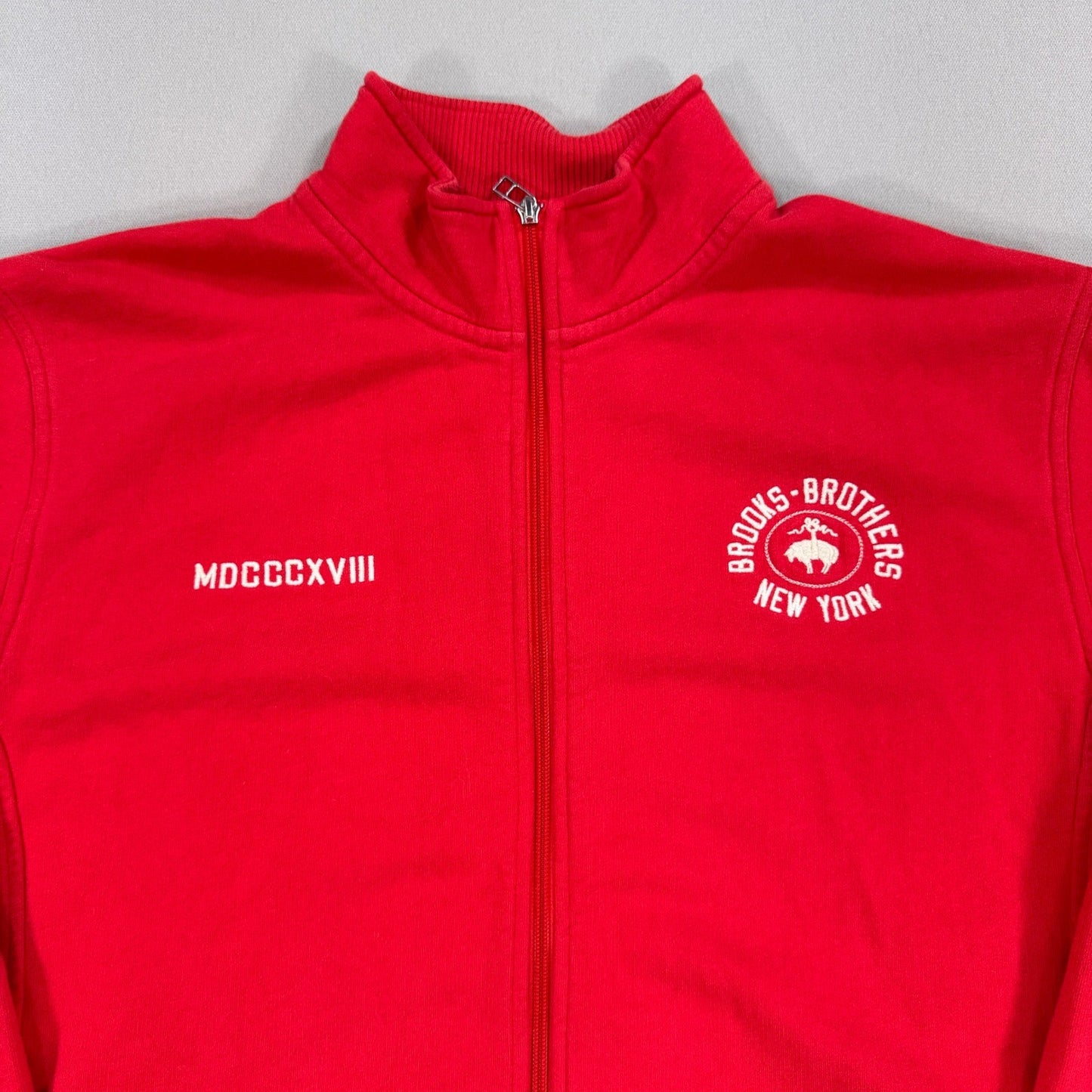 Brooks Brothers Track Jacket Mens XL Red 1818 New York Cotton Full Zip