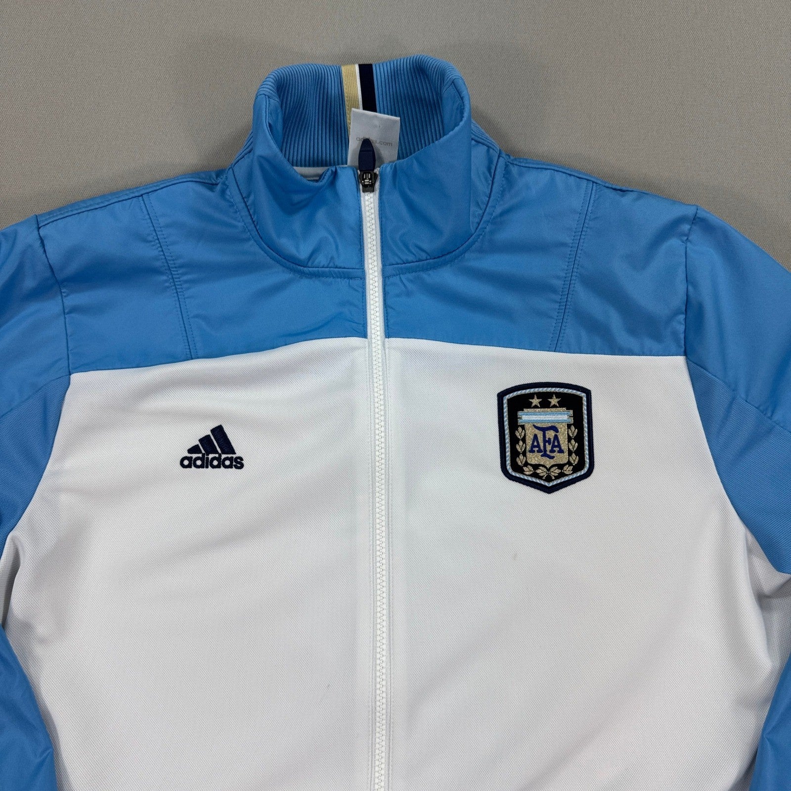 Adidas Team Argentina Track Jacket AFA mens Large Blue White Trefoil Full Zip