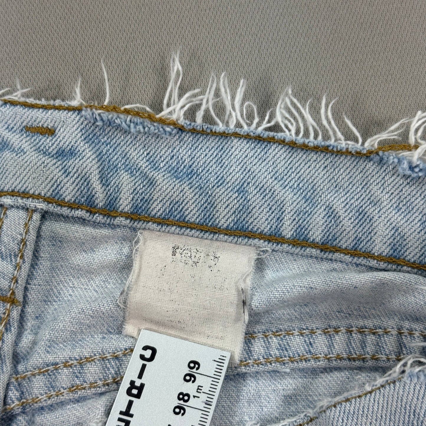 Levi's 535 Jean Shorts Womens Size 33 Light Wash Distressed Cut Off USA Made