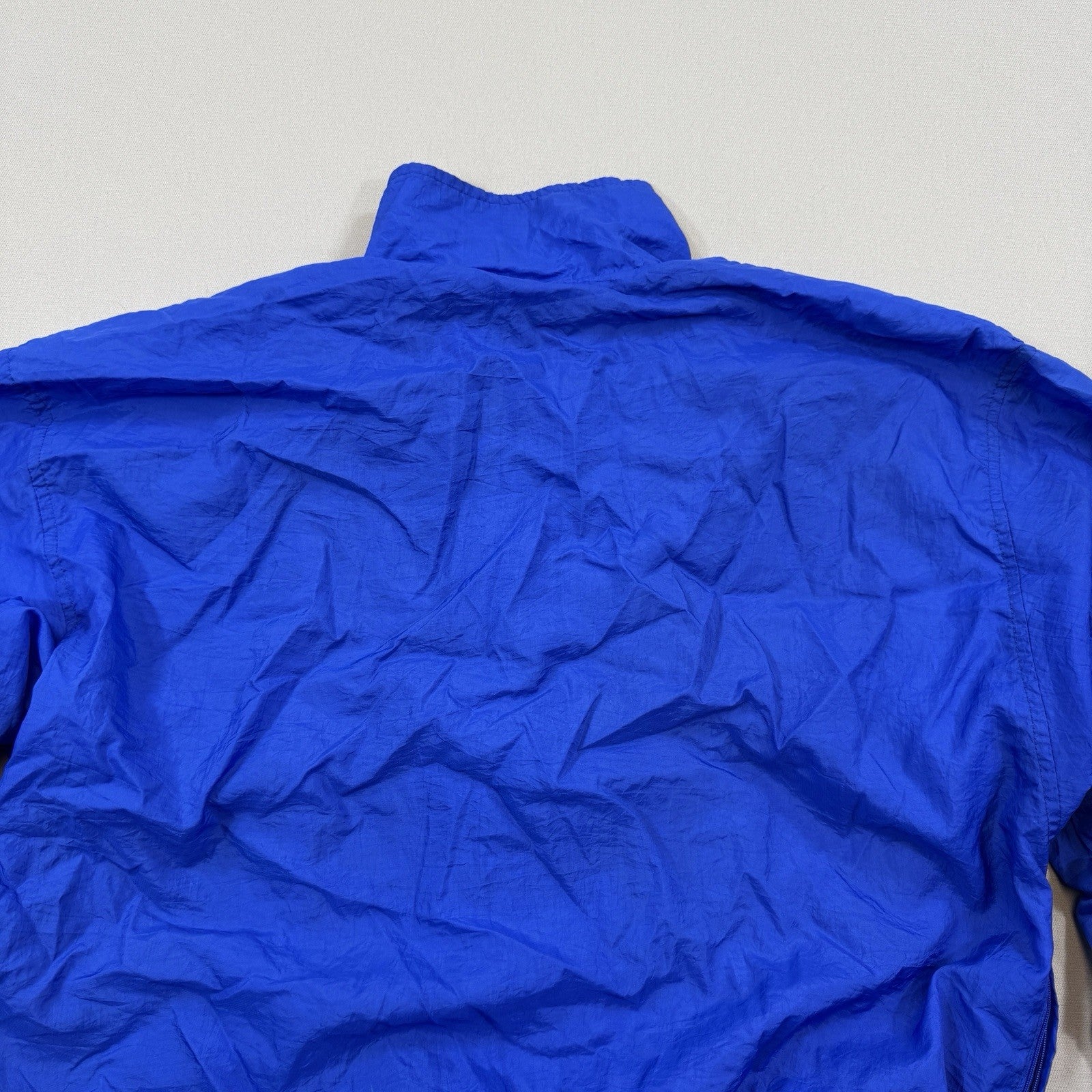 Vintage Reebok Full Zip Windbreaker mens Large Blue Track Jacket 100% Nylon
