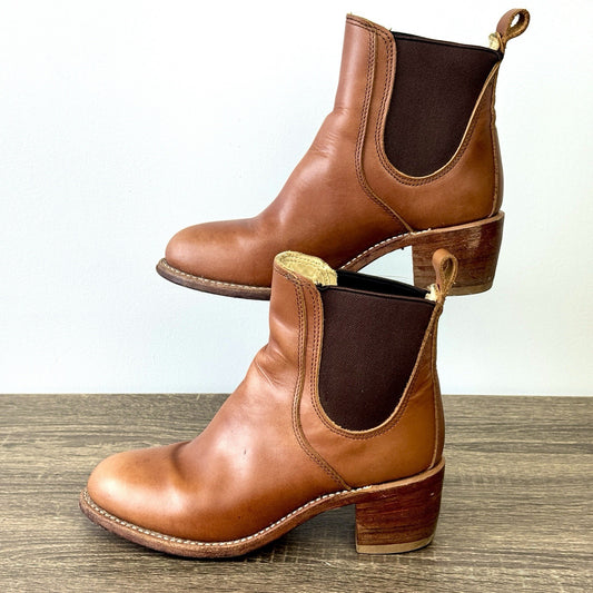 Red Wing Harriet Boots Womens 7.5B Pecan Boundary Brown Leather Heeled Ankle
