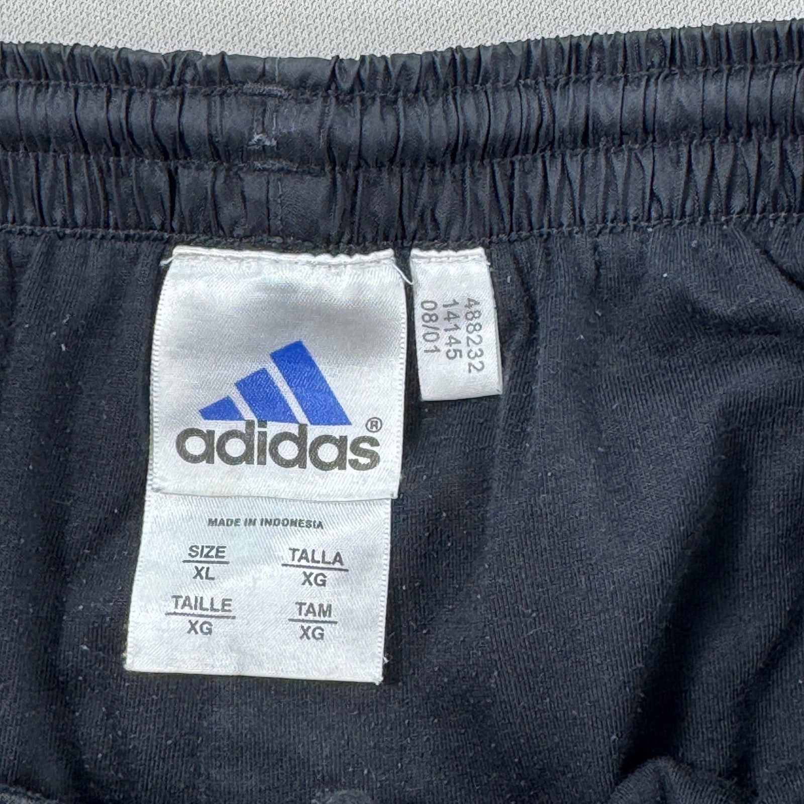 Vintage Adidas Track Pants Men's XL Black Zipped Ankle Windbreaker Y2K 2001