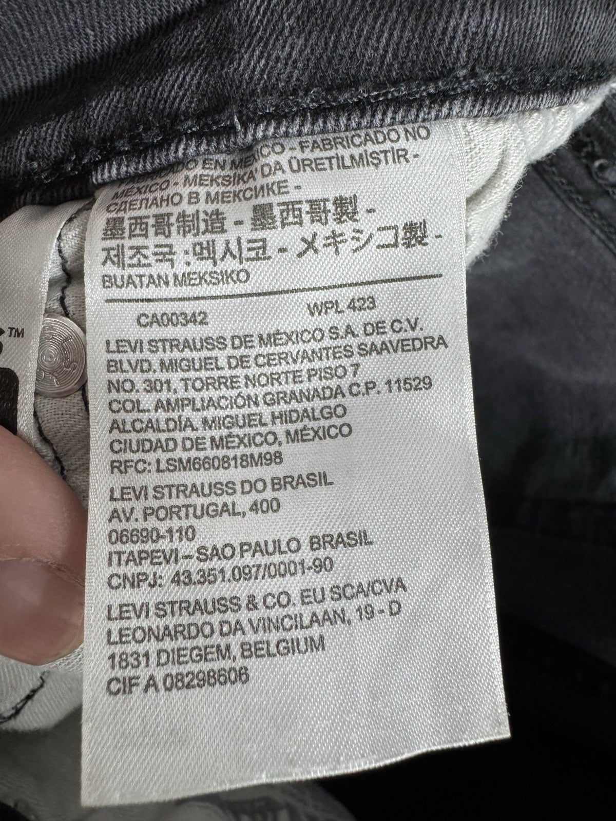 Levi Strauss 502 Straight Stretch Black Jeans Dark Wash Mens 32x32