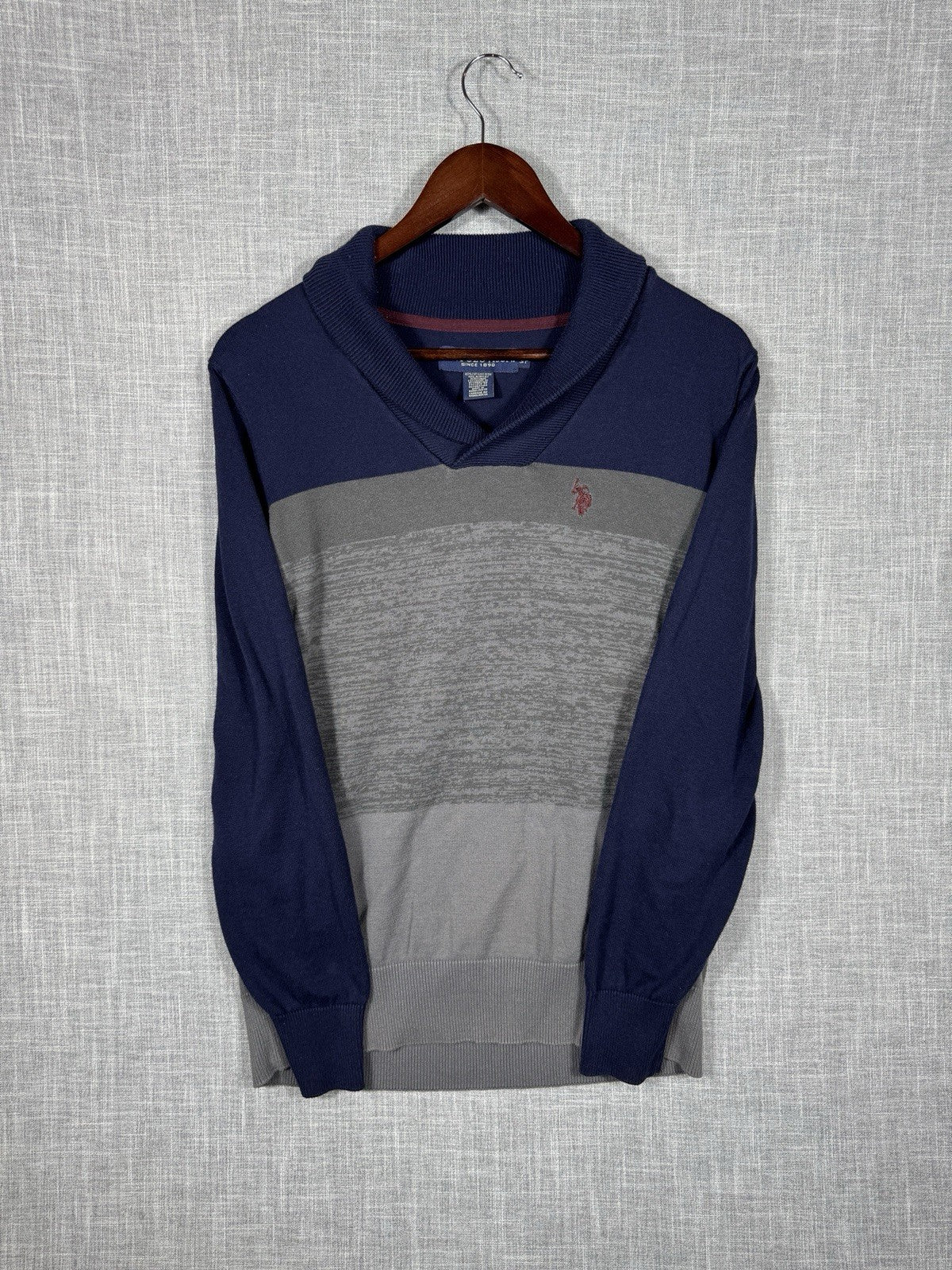 US Polo Assn Acrylic Blend Sweater Two Toned Mens Small