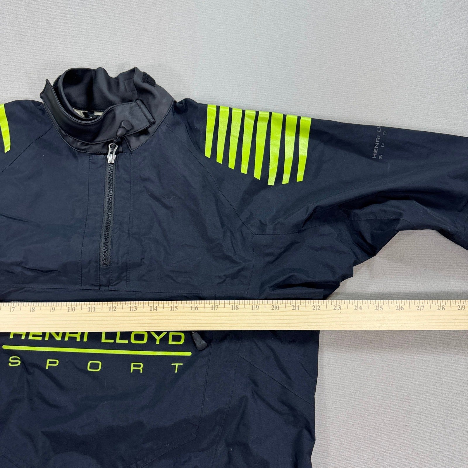 Henri Lloyd Sport Sailing Jacket Mens Medium Black Windbreaker Quarter Zip
