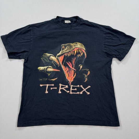 Vintage T-Rex T Shirt Dinosaur Graphic Tee Trexcafe Black SIngle Stitch Medium