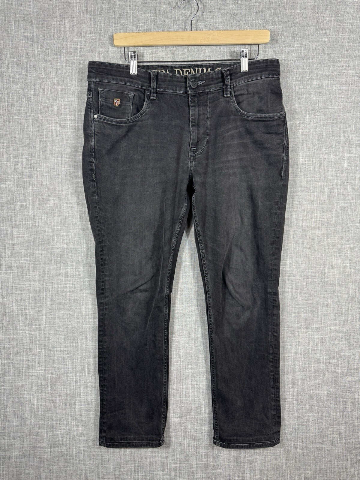 US Polo Assn. Delta Embroidered Black Slim Jeans Dark Wash Mens 34x33