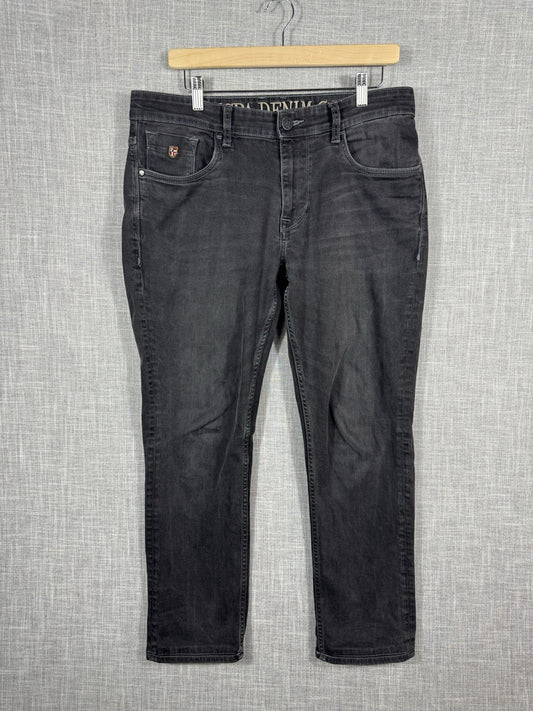 US Polo Assn. Delta Embroidered Black Slim Jeans Dark Wash Mens 34x33