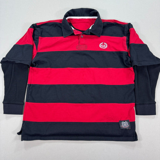 Vintage G Unit Co Rugby Polo Shirt mens XL Striped Mock Layer Long Sleeve Y2K