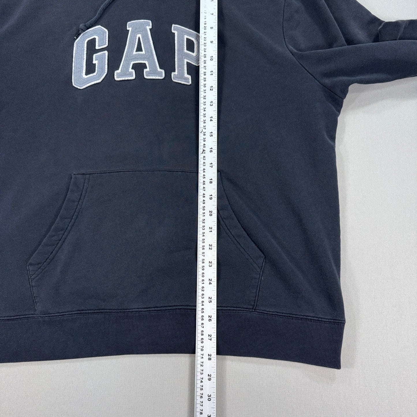 GAP Hoodie mens 2XL Gray Logo Spell Out Pullover Sweatshirt Casual Comfy