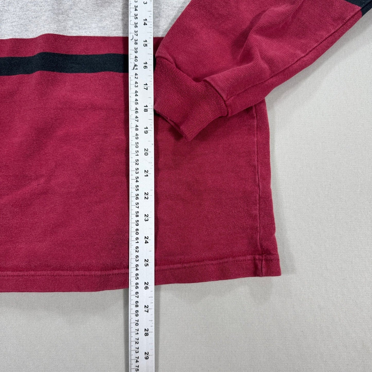 Vintage Barbarian Rugby Polo Shirt St James Lions Long Sleeve mens Small Red