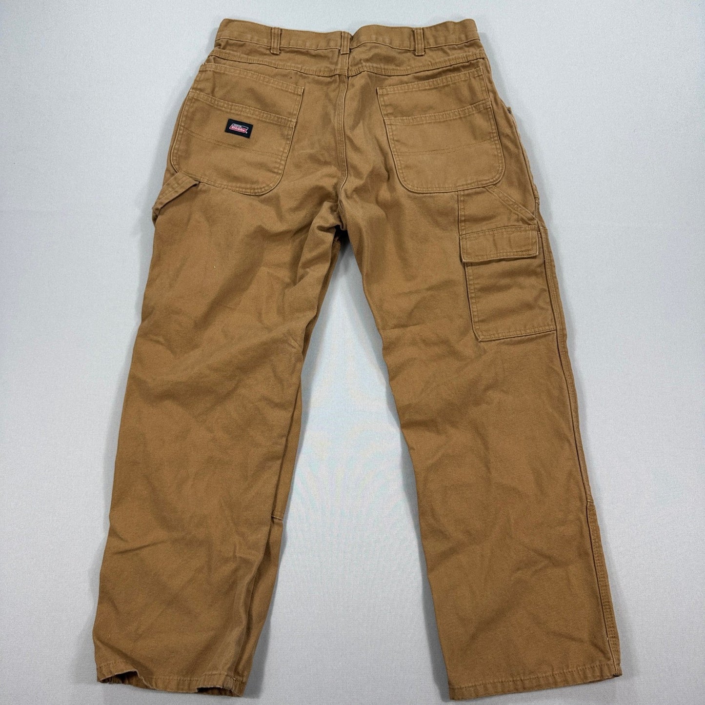 Dickies Double Knee Work Pants mens 32x28 Brown Canvas Carpenter Baggy Workwear