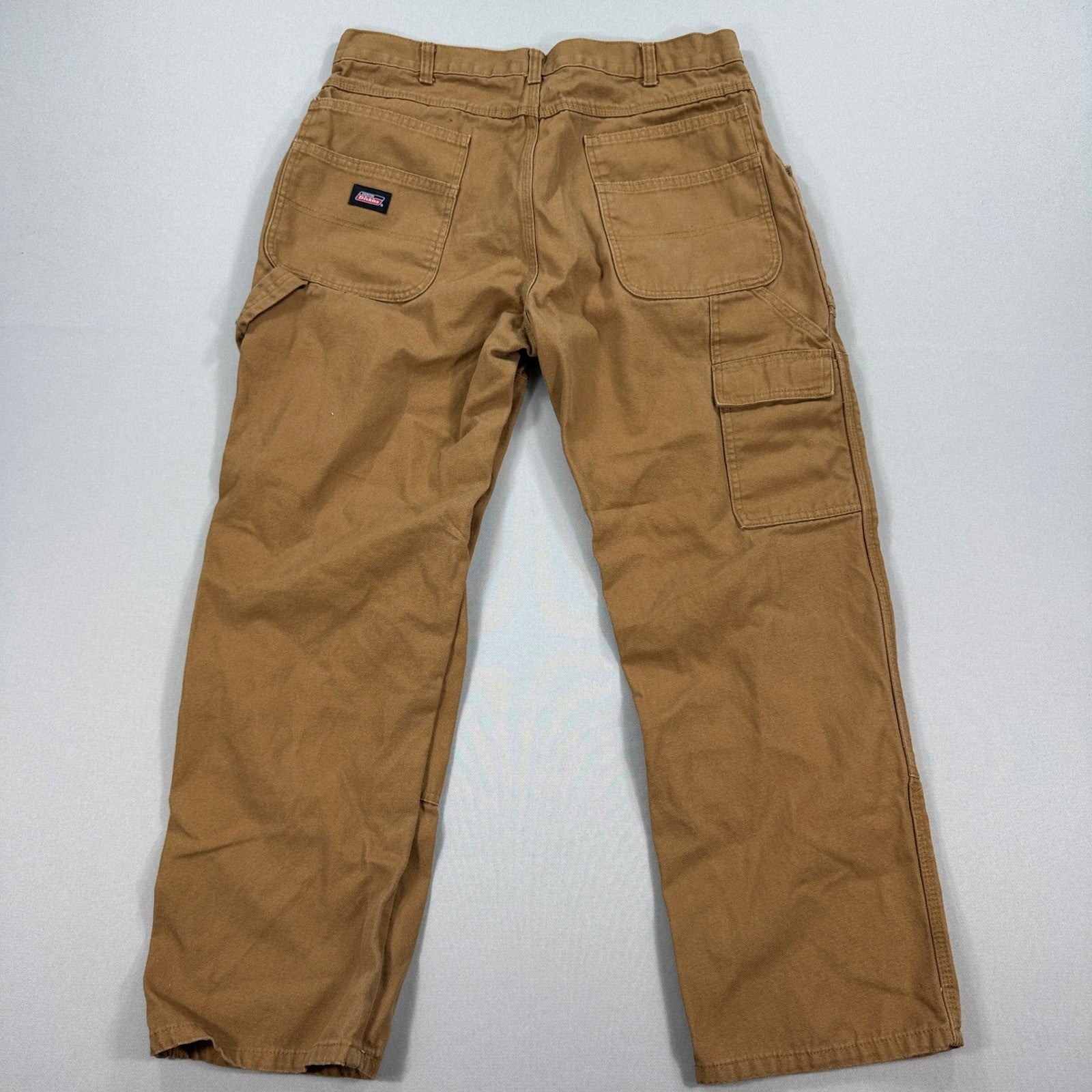Dickies Double Knee Work Pants mens 32x28 Brown Canvas Carpenter Baggy Workwear