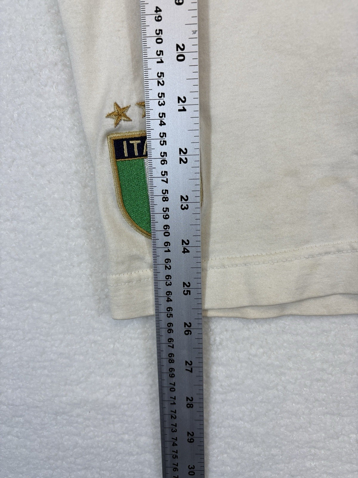 Puma Italia White Polo Shirt Mens Large Gold Lettering