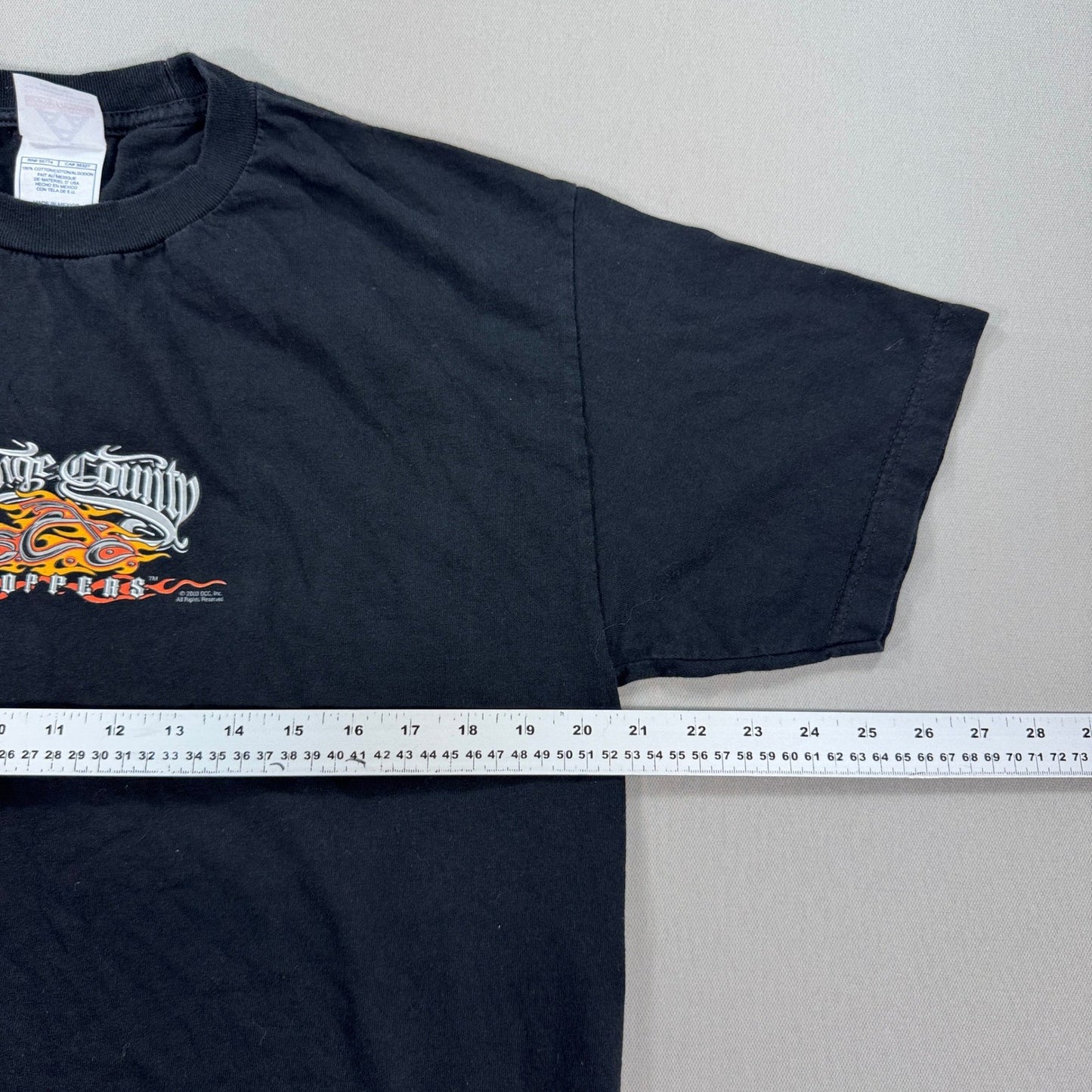 Vintage Orange County Choppers Flames T-Shirt mens Large Black Motorcycle Y2K