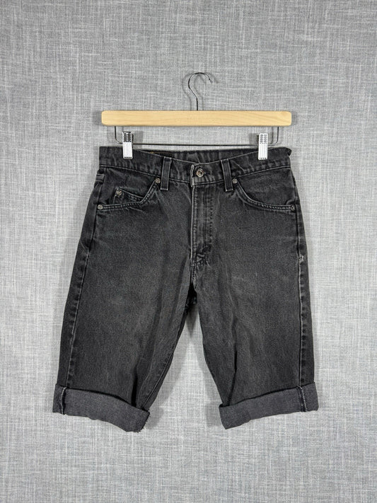Vintage Levi Strauss Orange Tab 550 Black Jean Shorts Dark Wash Mens Size 30