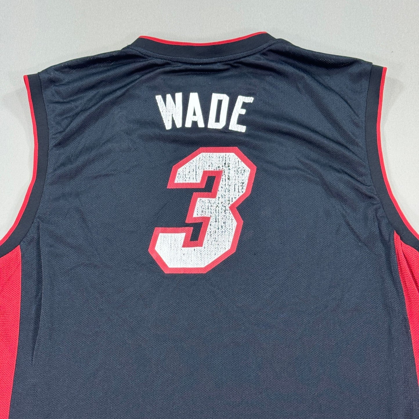 REEBOK Dwyane Wade #3 Miami Heat Black NBA Sewn Basketball Jersey Mens XL VTG