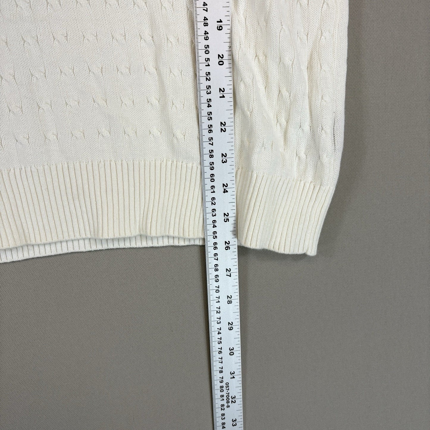 Ralph Lauren Polo Jeans Co Womens XL Sweater V Neck Cable Knit RL Logo