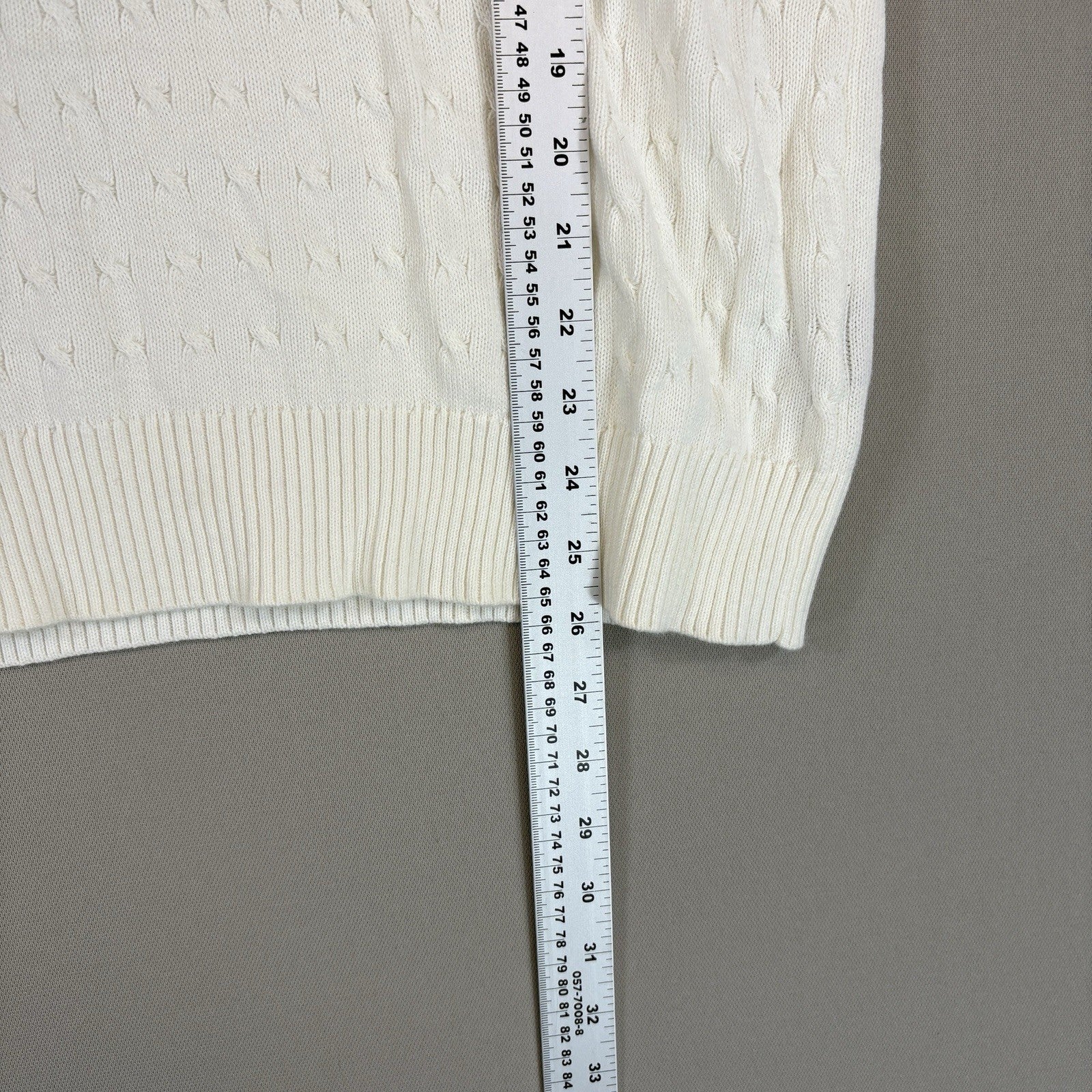 Ralph Lauren Polo Jeans Co Womens XL Sweater V Neck Cable Knit RL Logo