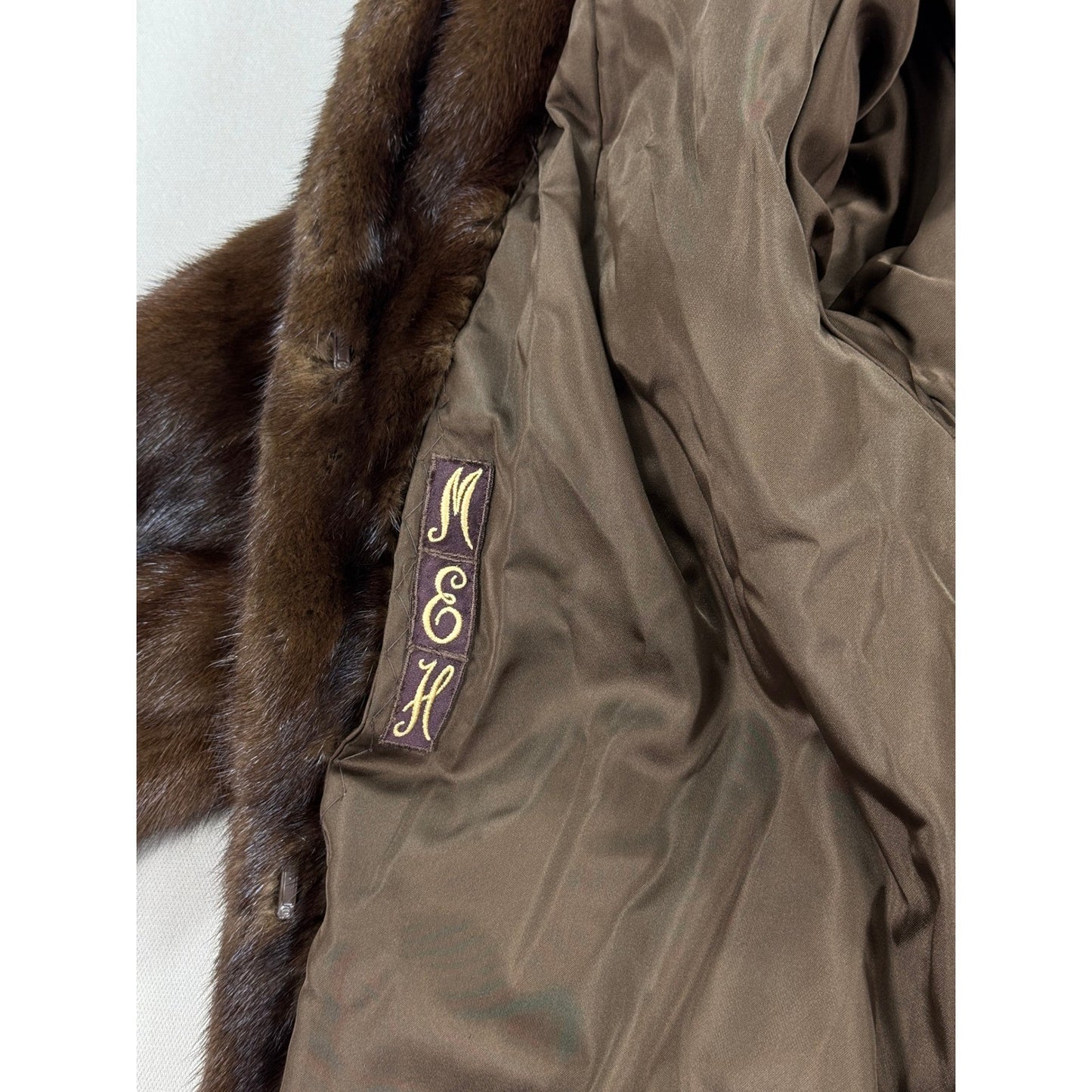 Vintage Hudsons Bay Company Mink Fur Coat Full Length Womens Brown