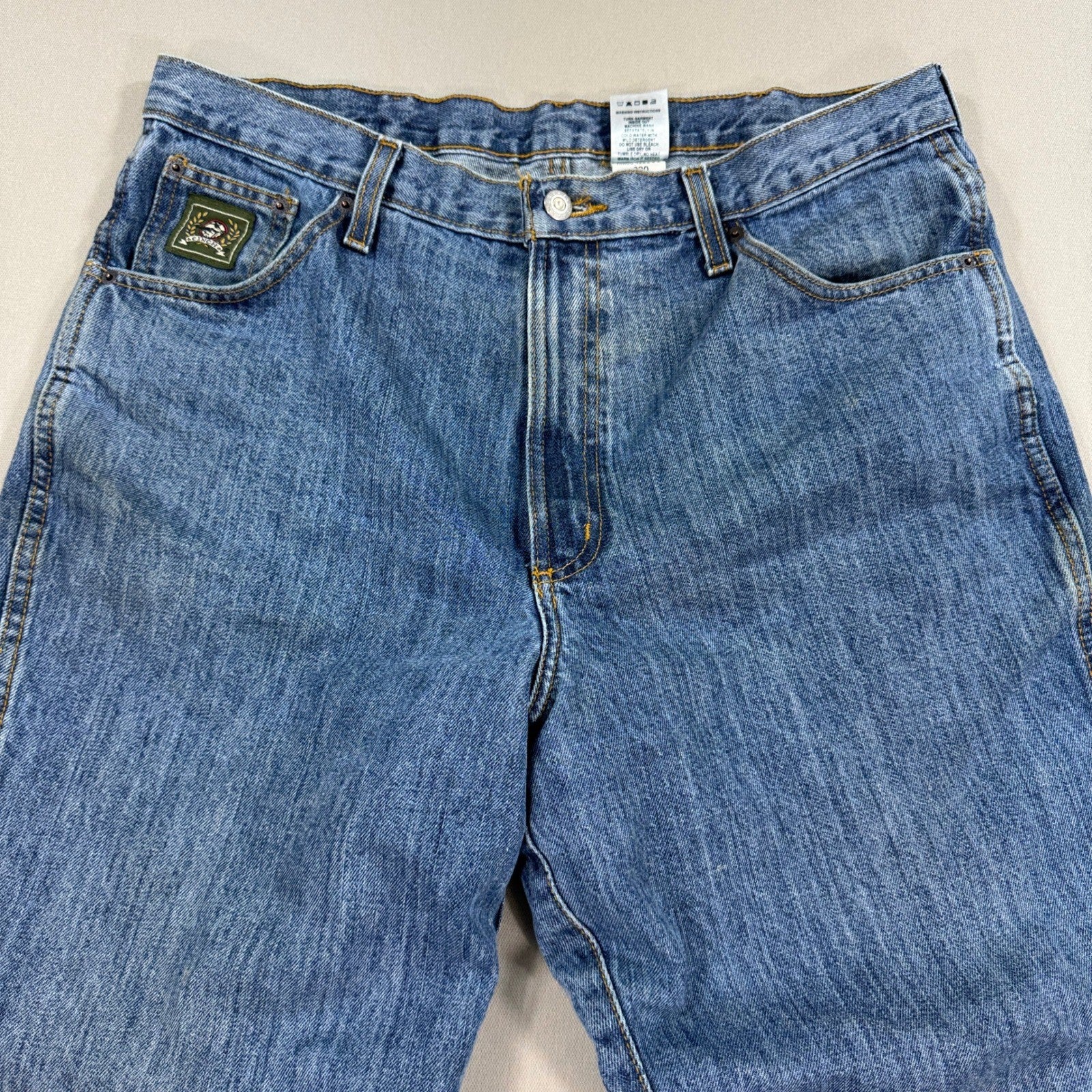 Vintage CINCH mens Size 36x30 Jeans Green Label Baggy Fit Med Wash Denim