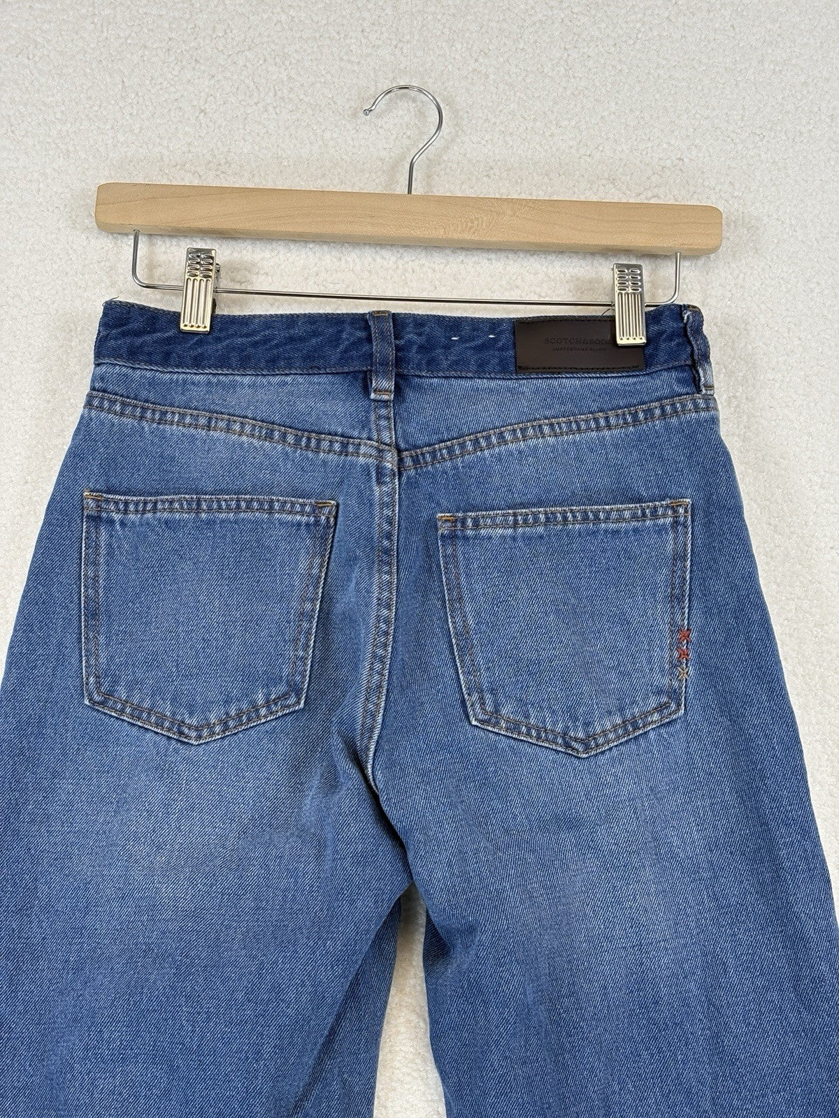 Scotch & Soda Wide Leg High Rise Jeans Womens 25x30 Blue Denim Medium Wash