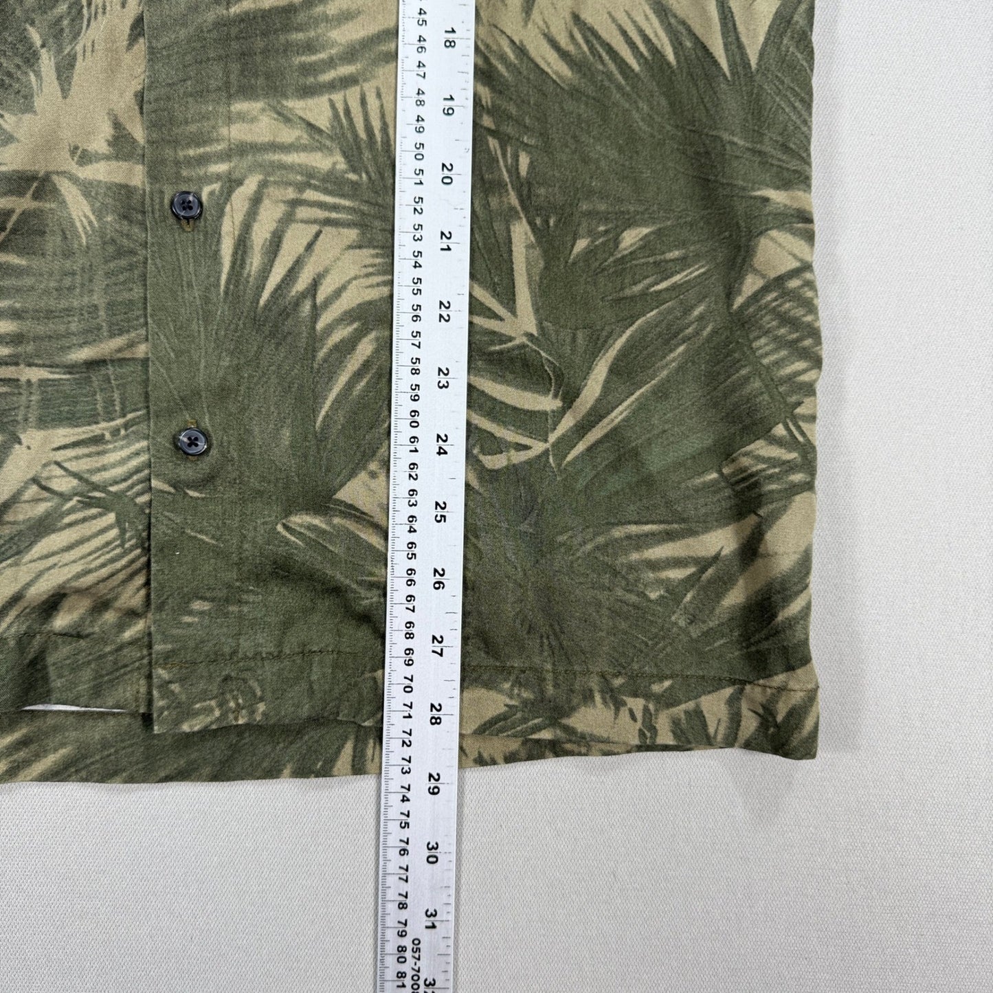 Scotch & Soda Polo Shirt mens Small Green Palm Print Button Down Regular Fit