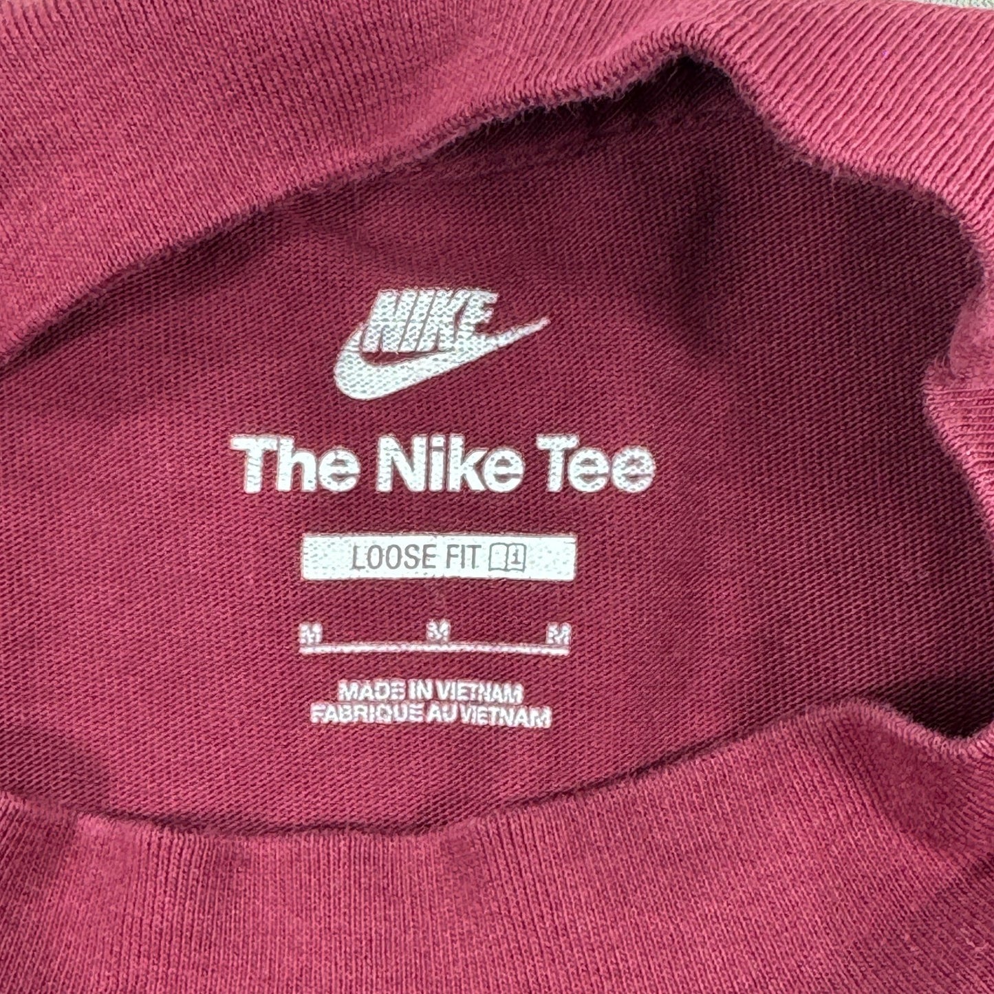 Nike Block Futura Logo Burgundy Long sleeve Shirt Medium The Nike Tee Pre-owned