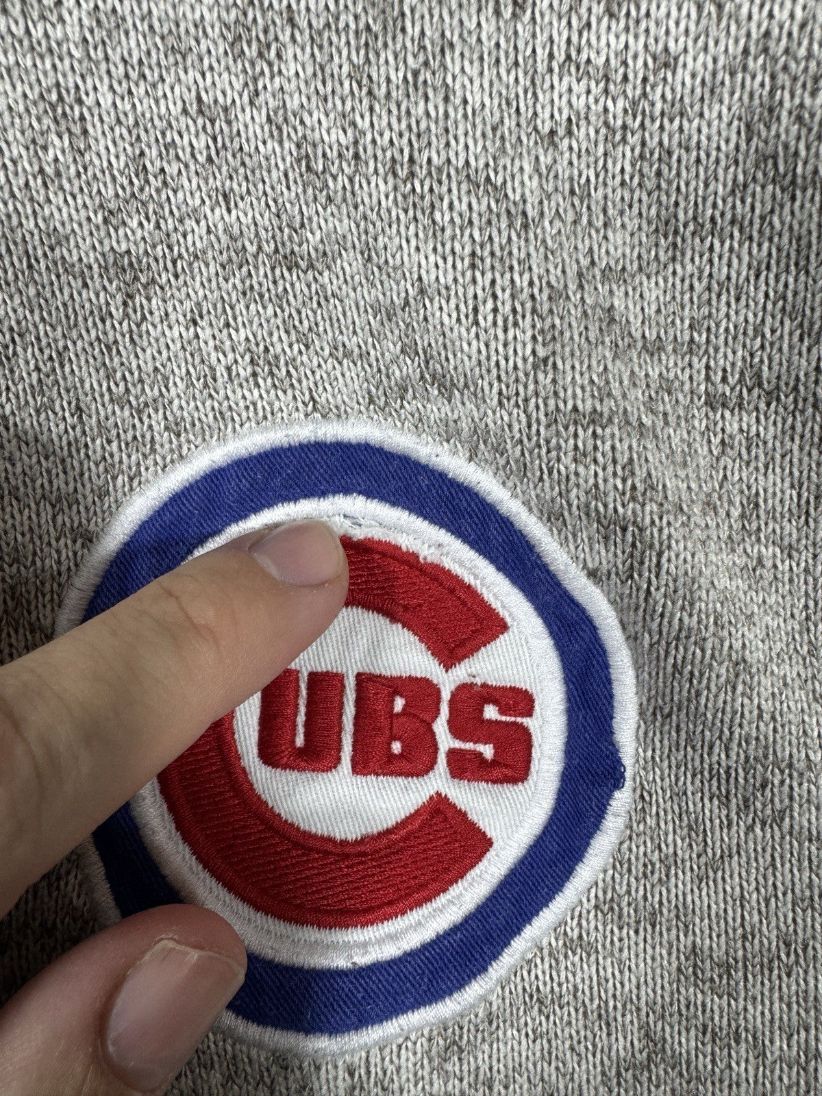 Chicago Cubs 1/4 Zip Sweater Long Sleeve Salt And Pepper Pattern 47 Size Large