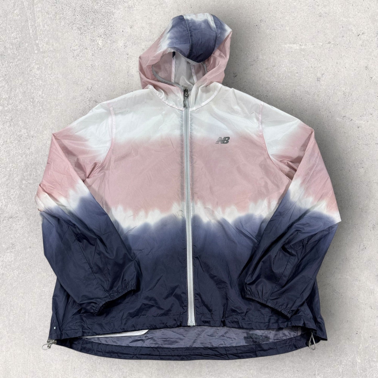 New Balance Jacket Womens 1X Windbreaker Ombre Tie Dye Raincoat Water Resistant